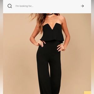 Black strapless jumpsuit